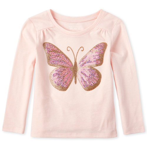 

s Baby And Toddler Embellished Top - Pink - The Children's Place