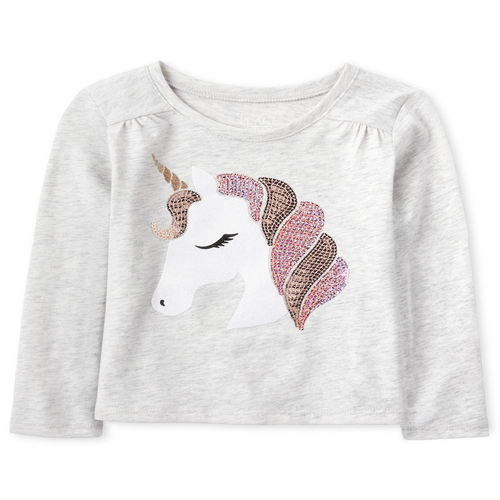 

s Baby And Toddler Embellished Top - Gray - The Children's Place