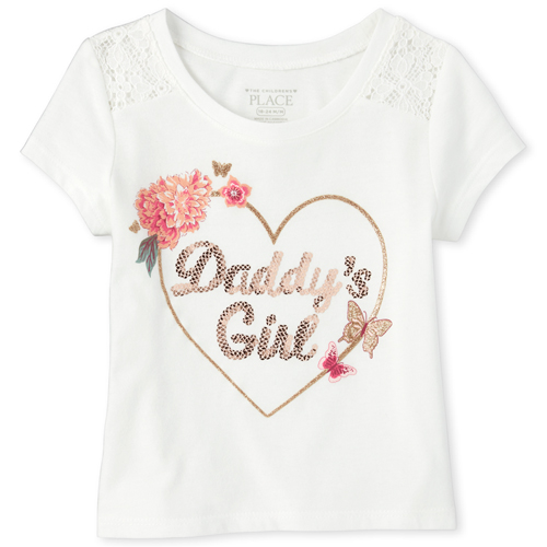 

s Baby And Toddler Lace Embellished Top - White - The Children's Place