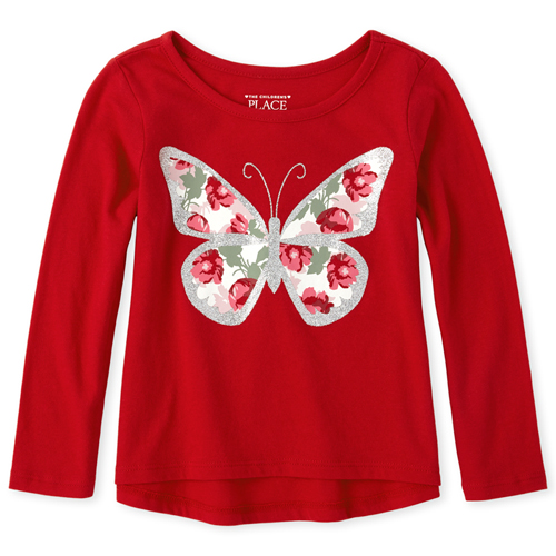 

s Baby And Toddler Glitter Top - Red - The Children's Place