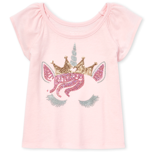 

s Baby And Toddler Embellished Top - Pink - The Children's Place