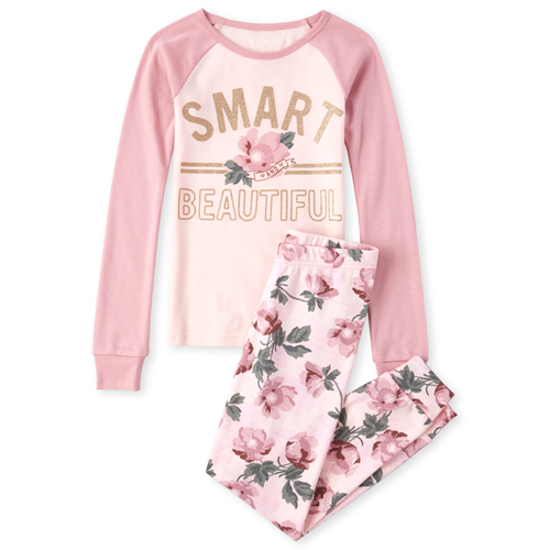 

s Glitter Smart Snug Fit Cotton Pajamas - Pink - The Children's Place