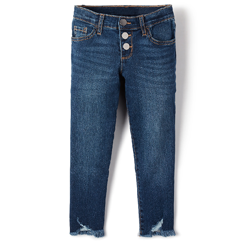

Girls Frayed Hem Distressed Denim Super Skinny Jeans - The Children's Place