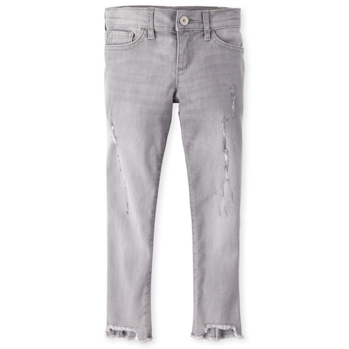 

s Frayed Step Hem Distressed Denim Super Skinny Jeans - The Children's Place