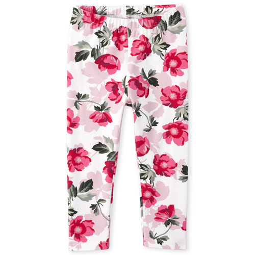 

Baby Girls Toddler Floral Leggings - White - The Children's Place