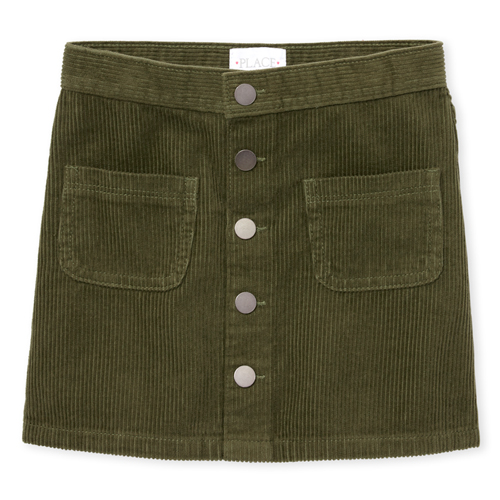 

s Button Corduroy Skirt - Green - The Children's Place