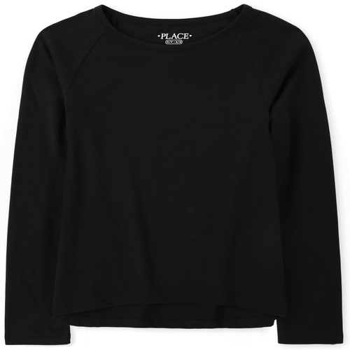 

Girls Basic Layering Tee - Black T-Shirt - The Children's Place