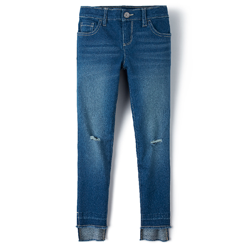 

s Step Hem Distressed Denim Super Skinny Jeans - The Children's Place