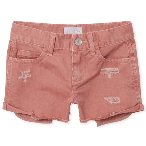 

s Distressed Denim Shortie Shorts - Pink - The Children's Place