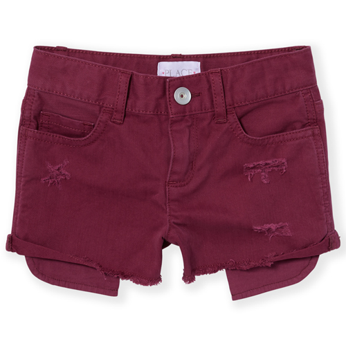 

s Distressed Denim Shortie Shorts - Pink - The Children's Place