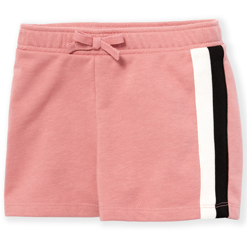 

Girls Active Side Stripe French Terry Shorts - Pink - The Children's Place