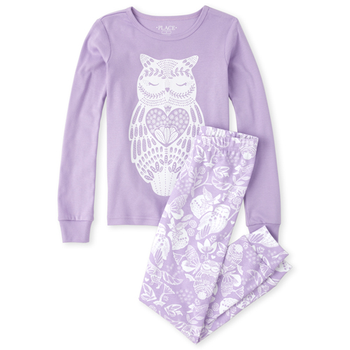 

s Owl Snug Fit Cotton Pajamas - Purple - The Children's Place
