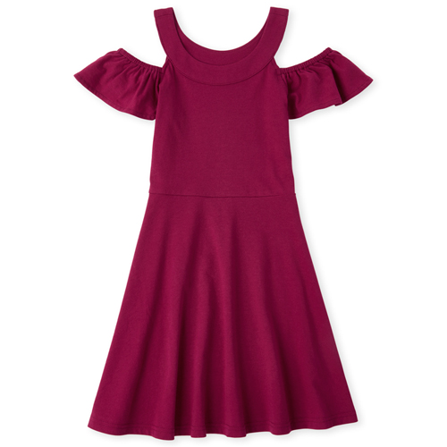 

Girls Cold Shoulder Dress - Pink - The Children's Place