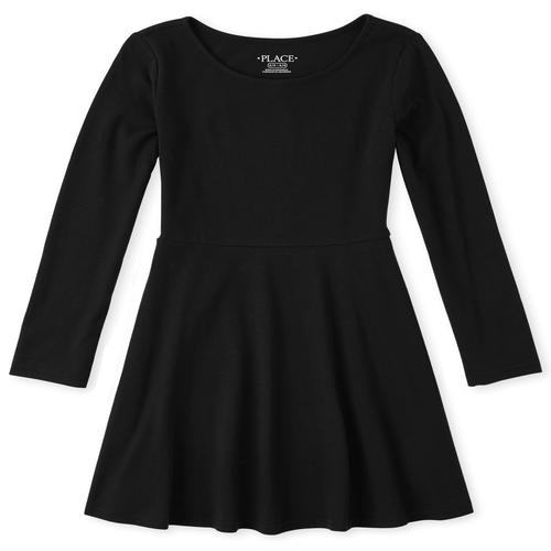 

Girls Skater Dress - Black - The Children's Place