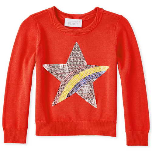 

s Baby And Toddler Sequin Sweater - Red - The Children's Place