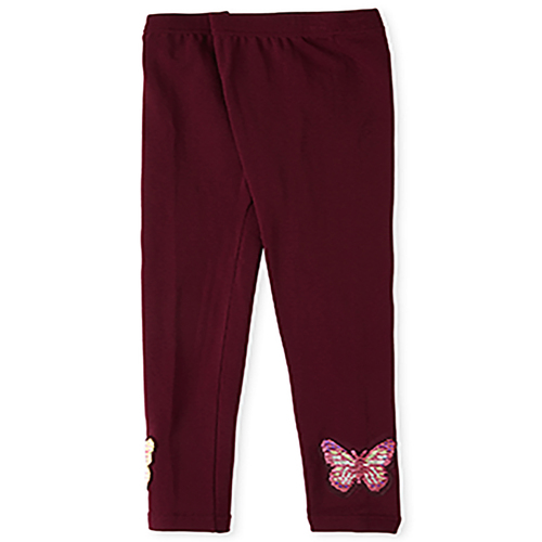 

Girls Flip Sequin Butterfly Fleece Lined Leggings - Red - The Children's Place