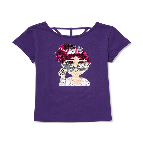 

Girls Flip Sequin Cut Out Top - Purple - The Children's Place