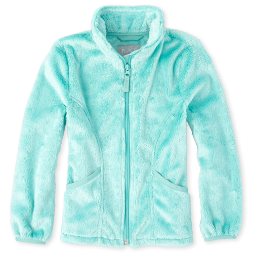 

Girls Furry Favorite Jacket - Green - The Children's Place