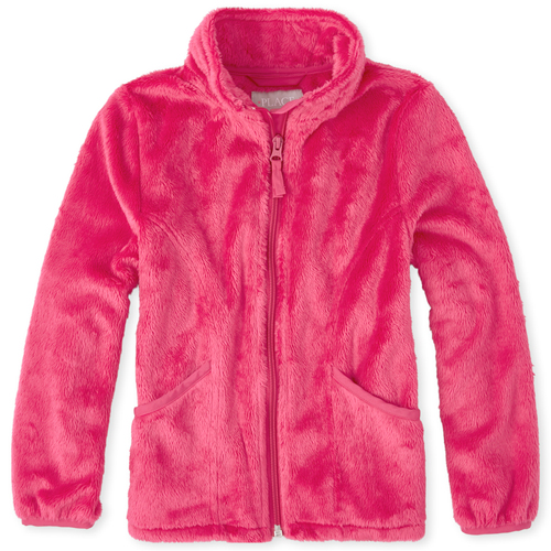 

Girls Furry Favorite Jacket - Pink - The Children's Place