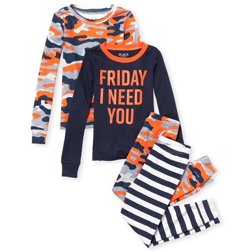 

s Boys Friday Snug Fit Cotton -Piece Pajamas - Blue - The Children's Place