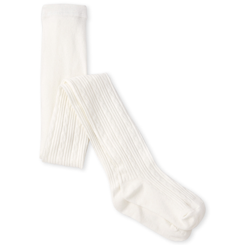 

Girls Cable Knit Tights - White - The Children's Place