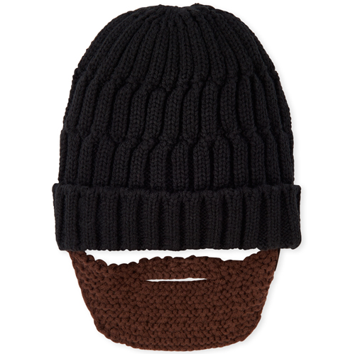 

Boys Boys Beard Beanie - Black Hat - The Children's Place