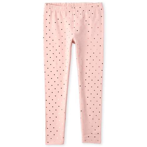 

Girls Foil Dot Leggings - Pink - The Children's Place