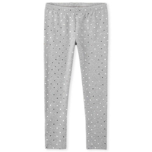 

Girls Foil Dot Leggings - Gray - The Children's Place