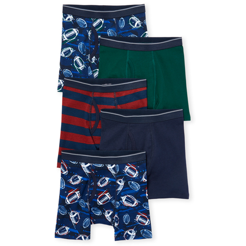 

s Boys Football Boxer Briefs 5-Pack - Blue - The Children's Place