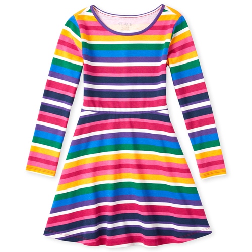 

Girls Print Skater Dress - Multi - The Children's Place