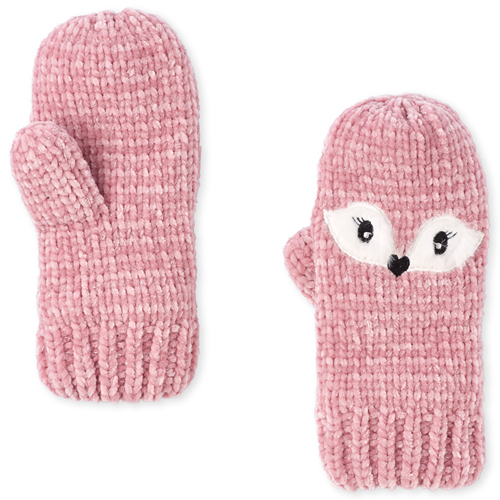 

Girls Fox Mittens - Pink - The Children's Place