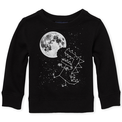 

s Baby And Toddler Boys Active Long Sleeve Graphic French Terry Sweatshirt - Black - The Children's Place