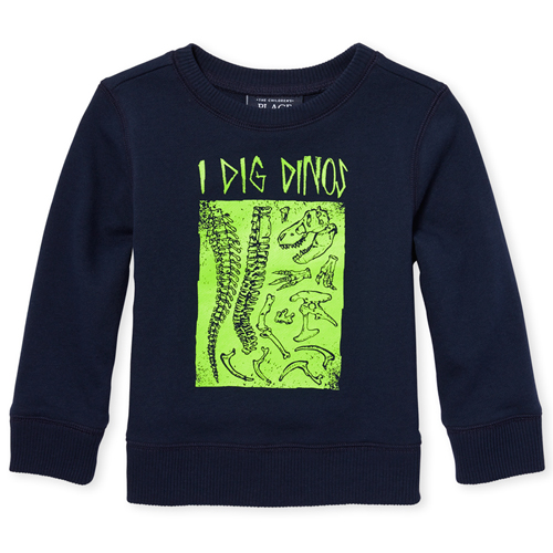 

s Baby And Toddler Boys Active Graphic French Terry Sweatshirt - Blue - The Children's Place