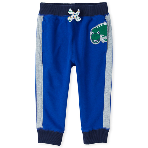 

s Baby And Toddler Boys Tiny Dino Patch Fleece Jogger Pants - Blue - The Children's Place