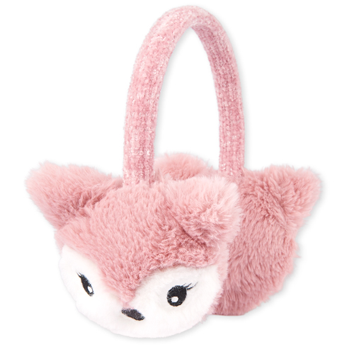 

Girls Fox Faux Fur Ear Muffs - Pink - The Children's Place