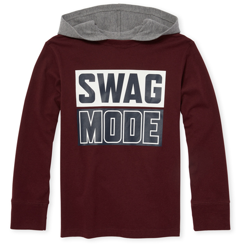 

s Boys Graphic Thermal Hoodie Top - Red - The Children's Place