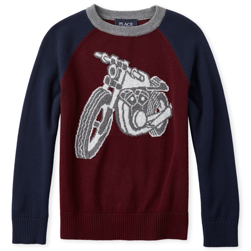 

Boys Boys Motorcycle Sweater - Red - The Children's Place