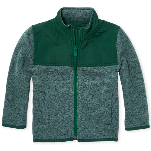 

s Toddler Boys Sweater Fleece Trail Jacket - Green - The Children's Place