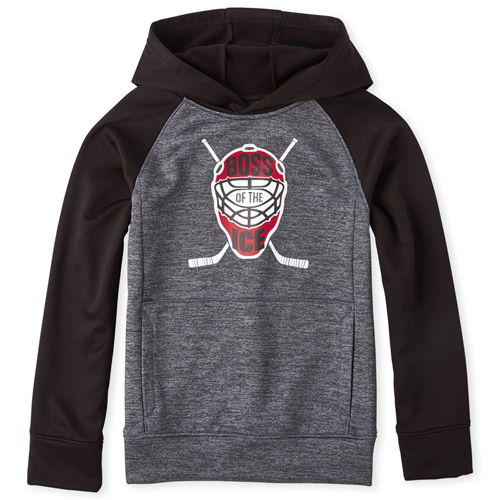 

Boys Boys Active Hockey Performance Fleece Hoodie - Gray - The Children's Place