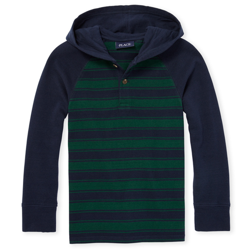 

s Boys Striped Hoodie Top - Blue - The Children's Place
