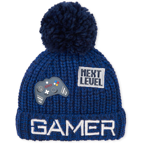 

Boys Boys Video Game Pom Pom Beanie - Blue Hat - The Children's Place