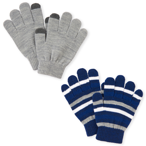 

Boys Boys Striped Texting Gloves 2-Pack - Blue - The Children's Place