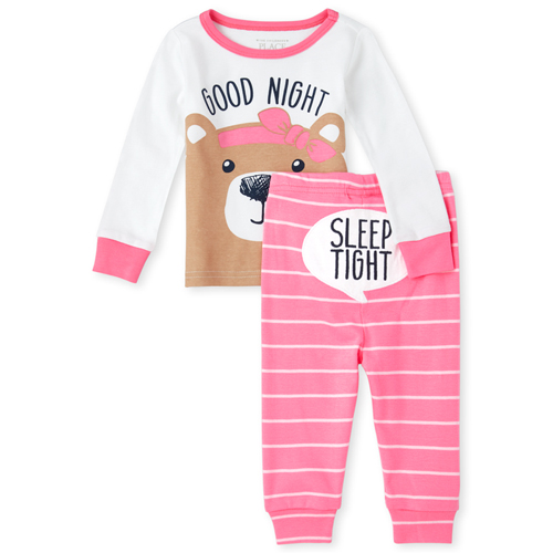 

s Baby And Toddler Bear Snug Fit Cotton Pajamas - White - The Children's Place
