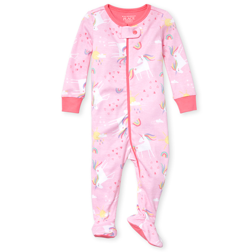

s Baby And Toddler Unicorn Sunshine Snug Fit Cotton One Piece Pajamas - Pink - The Children's Place