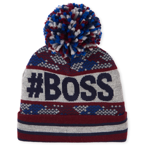 

Boys Boys Boss Pom Pom Beanie - Red Hat - The Children's Place