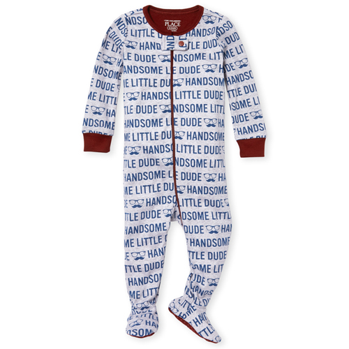 

s Baby And Toddler Boys Handsome Snug Fit Cotton One Piece Pajamas - Gray - The Children's Place