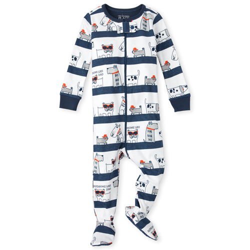 

s Baby And Toddler Boys Dog Snug Fit Cotton One Piece Pajamas - White - The Children's Place