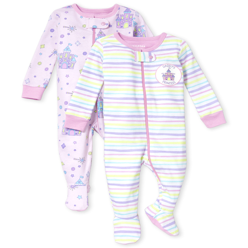 

s Baby And Toddler Castle Snug Fit Cotton One Piece Pajamas 2-Pack - Pink - The Children's Place