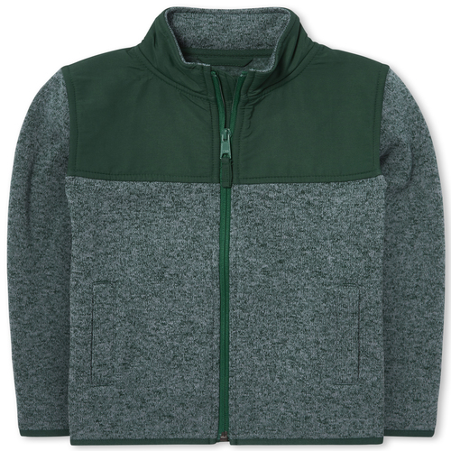 

Boys Boys Sweater Fleece Trail Jacket - Green - The Children's Place