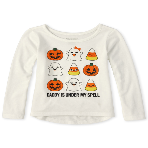 

s Baby And Toddler Halloween Daddy's Under My Spell Top - White - The Children's Place